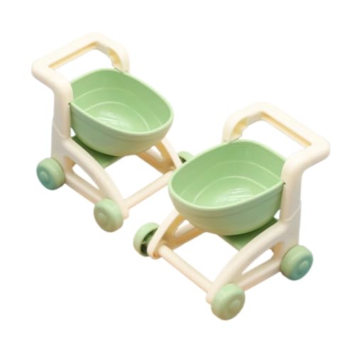 Abaodam 2St Mini-Einkaufswagen Kleinkind Zelt Kinderwagen Kleiner Supermarkt Einkaufswagen Kleiner Einkaufswagen für Puppenhaus-Miniaturen Miniwagen Sport Light Green von Abaodam