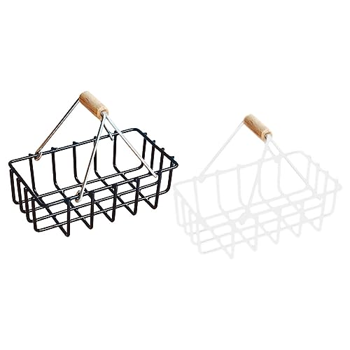 Abaodam 2St Mini-Korb Körbe Weiden Puppenhaus kühlkorb einkaufskorb Storage Baskets Modellbau Miniaturkorb Miniatur-Aufbewahrungskorb dekoratives Miniatur-Korbmodell Legierung von Abaodam