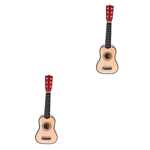 Abaodam 2St Musikinstrument Ukulele für Kinder Kindergitarre akustisch Klassische akustische Gitarre Bass Kinder Gitarren kinderinstrumente Folk-Gitarre Akustikgitarre Hölzern Beige von Abaodam