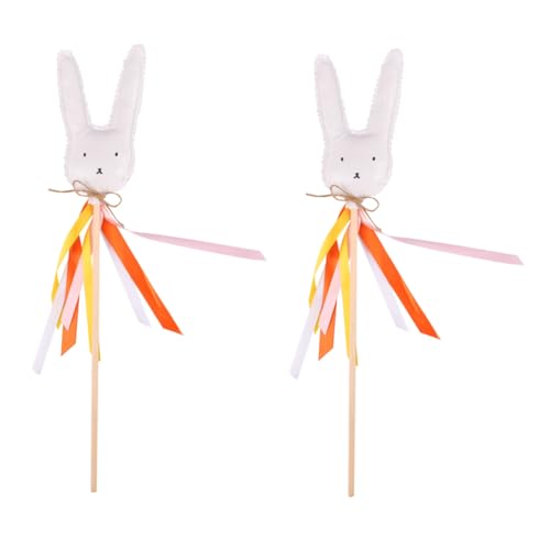 Abaodam 2 Pack Ostern Bunny Fee Stick Schmücken Jungen und Mädchen Spielzeug Stroh Karotte Stick Spielzeug für Kinder von Abaodam