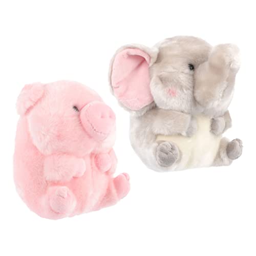 Abaodam 2St Plüschtier Puppen schmusepuppe Soft Toy spieluhren Plüsch-Elefantenpuppe Puppe Plüsch- -Puppe Cartoon-Plüschpuppe Tierpuppe PP Baumwolle von Abaodam