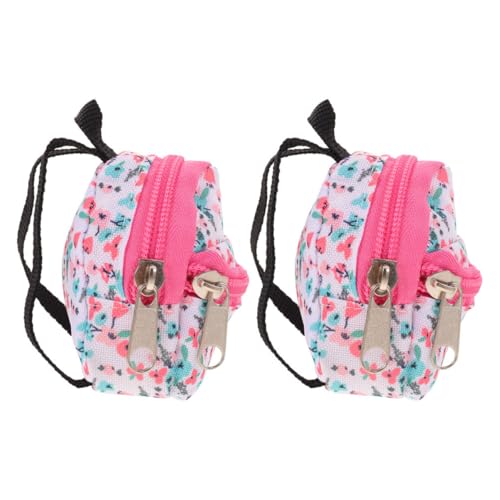 Abaodam Puppen-Rucksack 2 Stück Mini-rucksäcke für Puppen Reißverschluss Schultasche für Puppenkostüme Mini-Rucksack Ornament Puppenspielset Zubehör von Abaodam