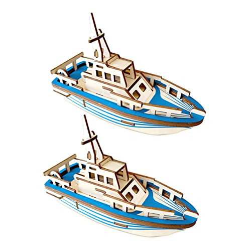 Abaodam 2St Rettungsboot-Puzzle Puzzle rätselbuch Puzzle für holzpuzzle kinderpuzzle Flugzeugpuzzles aus Holz Lernspielzeug kreative Rettungsboot-Rätsel Bambus Blue von Abaodam