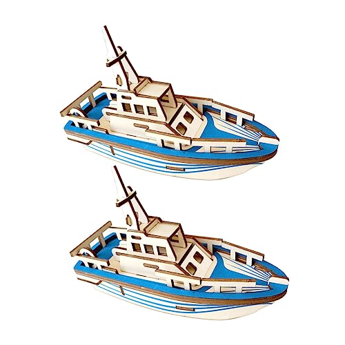 Abaodam 2St Rettungsboot-Puzzle Puzzle rätselbuch laubsägen für Boy Toys bastelkasten Rettungsboot aus Holz Puzzle- aus Holz 3D-Puzzle für Hölzern Blue von Abaodam