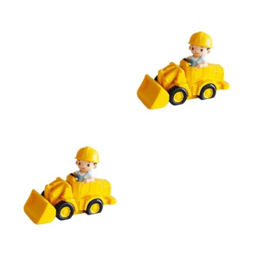 Abaodam 2St Simulations-Bulldozer Lernspielzeug für Baggerspielzeug für Jungen puppenwagen kinderspielzeug auto Baufahrzeug Mini-Engineering-Truck Harz Yellow von Abaodam