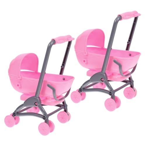 Abaodam Baby Spielzeug 2st Spielzeugkinderwagen Für Geburtstagsgeschenk Für Kinderspielzeug Kinderwagen Babyspielzeug Spielzeugkinderwagen Für Kleinkinder 1-3 Puppenwagen Abs Rosa von Abaodam