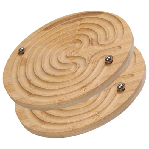 Abaodam 2St Trainingsspiel Kinderspielzeug Rätsel für Erwachsene Spielset aus Holz Perlenwaagen Labyrinth interessantes balancierendes Holzspielzeug hölzern Ball von Abaodam