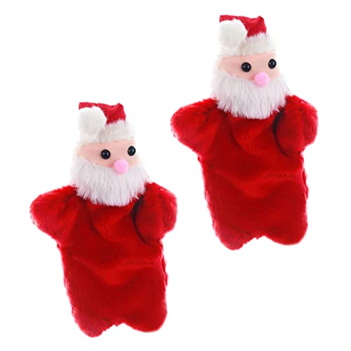 Abaodam 2St Weihnachtspuppe Plüsch Handpuppe Weihnachtsstrumpf Stuffer Mini-Spielzeug interaktives Spielzeug kinderspielzeug Santa Fingerpuppe Spielzeug Kinderpuppenspielzeug PP Baumwolle von Abaodam