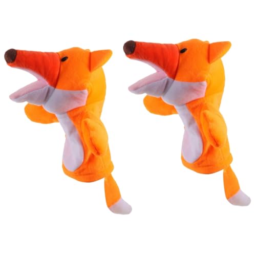 Abaodam 2St tierische Marionette Handpuppenrolle Cartoon-Handpuppe Kinderspielzeug interaktives Spielzeug Plüschtier Puppen mit beweglichem Mund realistisches Tierspielzeug pp Baumwolle von Abaodam