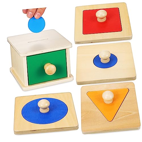 Abaodam Babyspielzeug Spielwürfel Baby 2er Set Geometrische Puzzles Mit Ünzbox Lernspielzeug Für Kleinkinder Educational Puzzles Für Frühkindliche Entwicklung Holzspielzeug Für Jungen Und Ädchen von Abaodam