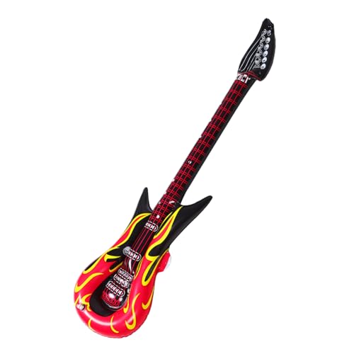 Abaodam 2st Aufblasbare Gitarre Kostümgitarre Mit Gurt Halloween Aufblasbarer Klavierspieler Mini-gitarre Musikinstrumente in Die Luft Jagen Prinz-gitarre Halloween-schlauchboote Pvc Rot von Abaodam