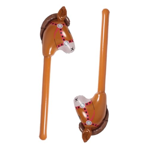 Abaodam 2st Aufblasbarer Pferdekopfstock Gefälligkeiten Für Die Babyparty Pferdestockspielzeug Gastgeschenke Für Pferde Aufblasbarer Pferdeballon Pferdekopf-stabballon Pvc Brown von Abaodam