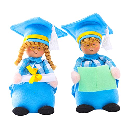 Abaodam 2st Dr. Gesichtslose Puppe Abschluss Bär Puppe Mit Abschlussmotiv Kinderspielzeug Weiches Babypuppe Puppenkleidung Abschlusspuppendekoration Heimdekoration Sky-Blue Stoff von Abaodam