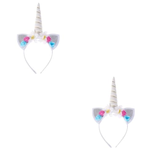 Abaodam 2st Einhorn Kopfschmuck Einhorn-haarband Für Kinder Einhorn Haarband Einhorn-stirnband Für Kinder Weiß von Abaodam