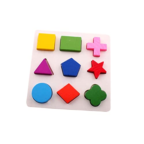 Abaodam 2st Geometrieerkennungsspielzeug Geometrietafel Früherziehungsspielzeug Geometrie-Puzzle-Spielzeug Hölzern von Abaodam