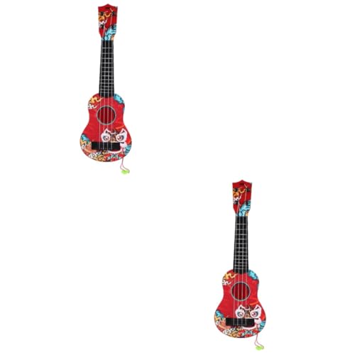 Abaodam 2st Gitarrenspielzeug Für Kinder Mini-Gitarre Gitarre Für Kinder Ukulele Zubehör Gitarre Für Kleinkinder Kleinkind Gitarre Gitarrenmodell Für Kinder Ukulele Für Kinder Rot Abs von Abaodam