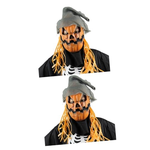 Abaodam 2st Halloween-kürbismaske Vogelscheuchen-maske Halloween-masken Für Erwachsene Halloween-maske Beängstigend Halloweenkostüm Aufblasbares Kostüm Für Erwachsene Halloween Gruselig von Abaodam