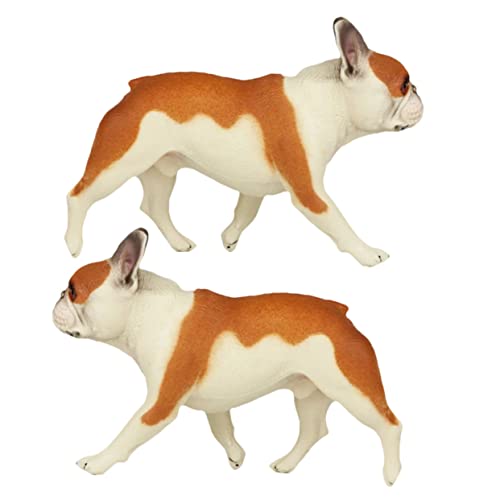 Abaodam Hund Kuscheltier 2st Hundeschmuck Hündchenspielzeug Desktop-hundedekoration Tierspielzeug Statue Der Französischen Bulldogge Mini-tierfiguren Hund Für Kleine Hunde Plüschtier Plastik Brown von Abaodam