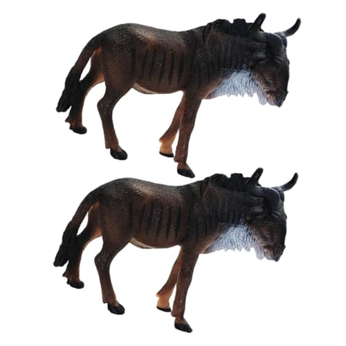 Abaodam 2st Kognitives Für Zoo Tiere Sammlung Von Dschungeltierfiguren Gnus-sammlerstück Gnus-sammelfigur Mini-gnus- Kleinkindpferd GNU-Figur Gnusspielzeug PVC von Abaodam