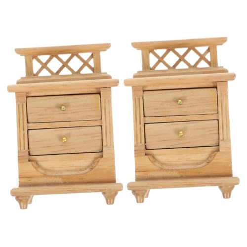 Abaodam 2st Kreative Möbel Puppenhaus-bewegungsschrank Bücherregal Puppenhaus Regalmodell Im Maßstab 1:12 Mini- -Sideboard Puppenhaus-nachttisch Puppenschrank Schlafschrank Mini Hölzern von Abaodam