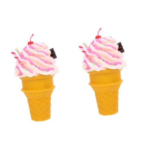 Abaodam 2st Modell Einer Eistüte Künstliches Kuchenmodell Gefälschte Dessert-Requisiten Essensrequisiten Zum Ausstellen Künstliche Eiswaffel Realistische Eistüte Realistisches EIS PVC von Abaodam