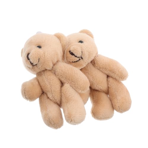 Abaodam 2st Puppenhauspuppe Kindergeburtstagsbär Schlüsselanhänger Mit Ausgestopftem Bären Bärenornamente DIY Schlüsselanhänger Bär Blumenstrauß Bärendekor Plüschtiere Beige Kurzer Plüsch von Abaodam