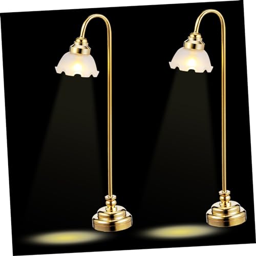 Abaodam 2st Schreibtischlampe Mini-hauslampe Miniaturmöbel Lampenschirm Puppe Miniatur-zubehör Mädchen Spielzeughaus Miniaturbücher Miniaturen Winziges Miniaturlampe Glas von Abaodam