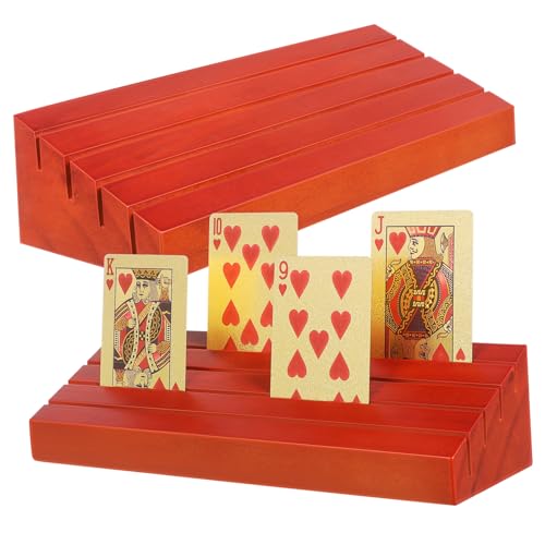 Abaodam 2st Spielkartensockel Aus Holz Flash-kartenhalter Spielkartenfach Kartenfächer Für Spielkarten Spielkartenhalter Ablagegestelle Für Spielkarten Spielkarten-Organizer Kiefernholz von Abaodam