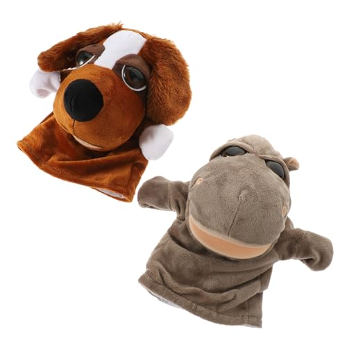 Abaodam 2st Spielzeug Rollenspiel Handpuppe Cartoon-tierpuppe Tierische Handpuppe Cartoon-Marionette Handpuppe Aus Stoff Mit Tiermotiv Handpuppe Für Kinder Plüsch von Abaodam