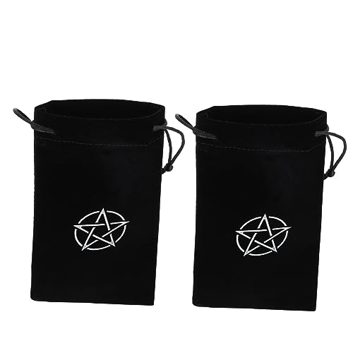 Abaodam 2st Tarot-Aufbewahrungstasche Tarot-Tasche Taschen-Organizer-Beutel Tarot-runentasche Geschenkbeutel Mit Kordelzug Satinbeutel Mit Kordelzug Hochzeitssack Mit Kordelzug Black Stoff von Abaodam