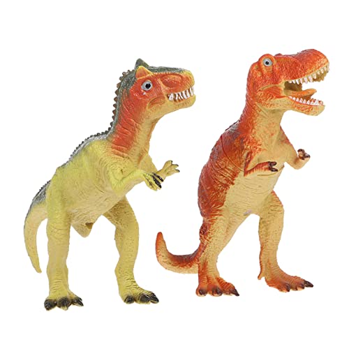 Abaodam 2st Tiermodell Spielzeug Dinosaurier-Modelle Klingendes Dinosaurierhandwerk Desktop-Ornamente Desktop-Dekorationen Klingende Dinosauriermodelle Heimdekorationen Weiches Gummi von Abaodam