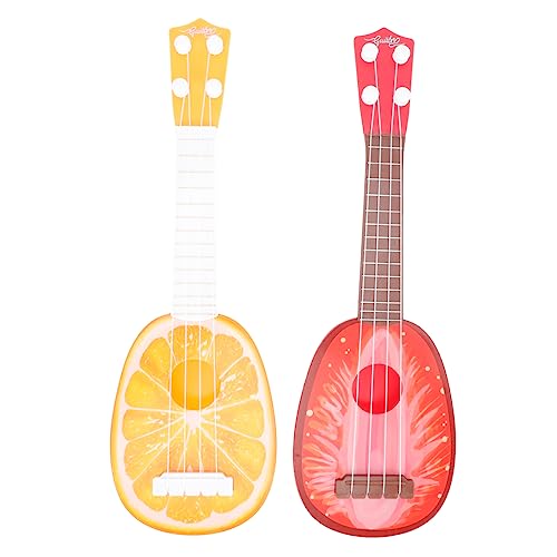 Abaodam 2st Ukulele Gitarre Rosa Gitarre Bauen Spiele Gitarrenmodell Aus Kunststoff Simulierte Gitarre Für Frühes Musikalisches Lernen Plastik Rot von Abaodam