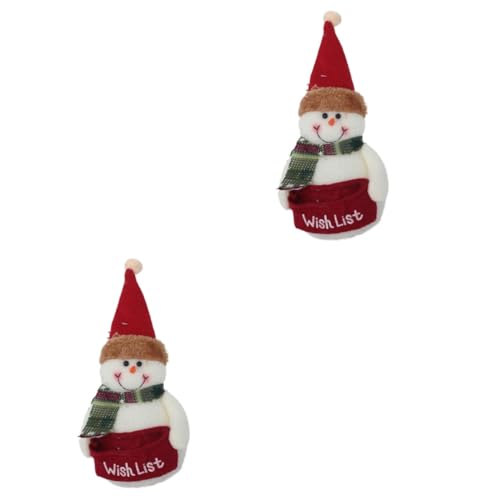 Abaodam 2st Weihnachtsschneemann Spielzeug Stofftier Schneemann Weihnachtstisch Schneemann Weihnachtsdekorationen Plüsch-schneemannfiguren Weihnachtsmann Schmuck Polyester Weiß von Abaodam