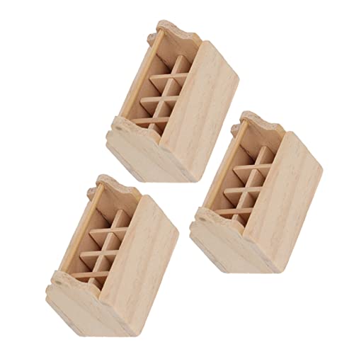 Abaodam 3 STK Kleine Werkzeugkiste Zubehör Miniatur-werkzeugkasten Mini-Dekoration Mini-Toolbox-Modell Miniaturschmuck Mini-möbeldekor Werkzeugkasten-Modell- Möbelmodell Holz Khaki von Abaodam