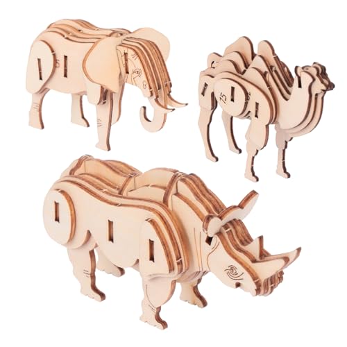 Abaodam 3 STK Tier Puzzle Puzzle laubsägen für Puzzle für Exquisite Finished Products Puzzle Camel Puzzle puzzlekleber Bildungsrätsel Tier-Puzzle-Modell Holz von Abaodam