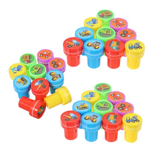 Abaodam BAU-LKW-Stempel Spielzeug-stempelset für Jungen und Mädchen Je 10 Stempel 3 Packungen Lustiges Partyzubehör für Fantasievolles Spielen von Abaodam