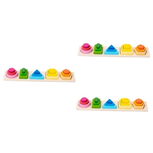 Abaodam 3 Sätze Geometrie-Puzzle Puzzlematte Jigköpfe Magnet Spielzeug Bauklötze Bausteine Spielzeuge Magnetspielzeug Kinder Spielzeug Kinderspielzeug Spielsachen Puzzlekarte Colorful Holz von Abaodam