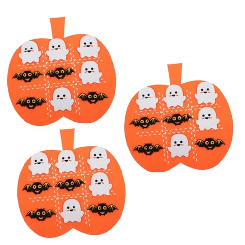 Abaodam 3 Sätze Halloween Filz Matte Kidcraft-Spielset logisches Spielzeug Halloween Pumpkin halloweenkürbis DIY Geisterfledermaus-Filzgleiter Kognitives Lernspielzeug für Kinder gefühlt von Abaodam