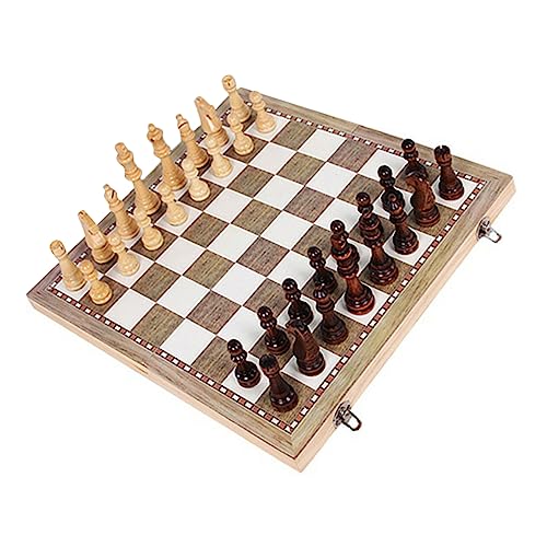 Abaodam 3 Sätze Internationales Schach aus Holz Schachbrett Kinder Schachbrett für Kinder boardgame Brettspiele Reise Schachbrett Kinder pädagogisches Schach Schachspielzeug aus Holz Dame von Abaodam