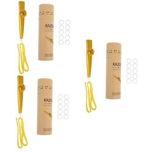 Abaodam 3 Sätze Kazoo-Set Kinder-Kazoo Kazoo Partybevorzugung Kazoos für Anfänger Kazoos mit Lanyards Kazoo üben Gitarren-Kazoo-Partner Kazoo für Kinder Kazoo-Spielzeug Aluminiumlegierung von Abaodam