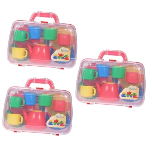Abaodam 3 Sätze Kinderspielzeug sicheres vortäuschendes Teespielzeug Spielset für Kinder kinderzimmer zubehör Spielzeug für Kinder Spielzeuge Mini Spielzeugset Tasse rot Wiederverwendbar von Abaodam
