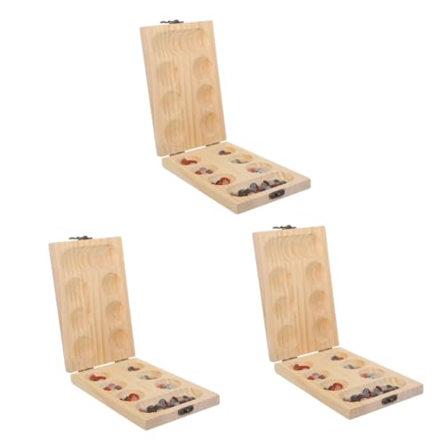 Abaodam 3 Sätze Mancala-brettspiel Spielsachen Schachbrett Mancala-faltbrett Kinder Mancala Schach Klappbares Mancala-Spiel Aus Holz Mancala Schachspielzeug Reise-brettspiel Steinspiel ， von Abaodam