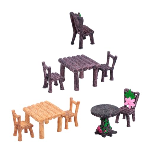 Abaodam 3 Sätze Miniatur Tisch und Stühle aus Resin Filigrane Mikrolandschaft Dekoration DIY Mikro Landschaft Möbel Puppenhaus Zubehör Elegante Miniatur Bänke für Feengarten und Kleine Abaodam 3 Sätze Miniatur Tisch und Stühle aus Resin Filigrane Mikrolandschaft Dekoration DIY Mikro Landschaft Möbel Puppenhaus Zubehör Elegante Miniatur Bänke für Feengarten und Kleine von Abaodam