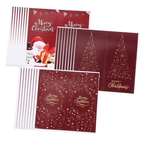 Abaodam 3 Sätze Siegel weihnachtsmotiv weihnachtsbasteln Geschenketikettenaufkleber Weihnachtsaufkleber geschenktüten Geschenketiketten für Partys dekorativer Aufkleber rot von Abaodam