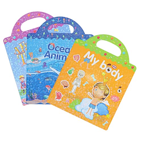 Abaodam 3 Sätze Wiederverwendbare Stickerbücher für Kleinkinder Farbenfrohe Lernaktivitäten mit Szenenaufklebern Geruchslose Abwischbare Aufkleber für Fenster Kühlschrank Spiel und Abaodam 3 Sätze Wiederverwendbare Stickerbücher für Kleinkinder Farbenfrohe Lernaktivitäten mit Szenenaufklebern Geruchslose Abwischbare Aufkleber für Fenster Kühlschrank Spiel und von Abaodam