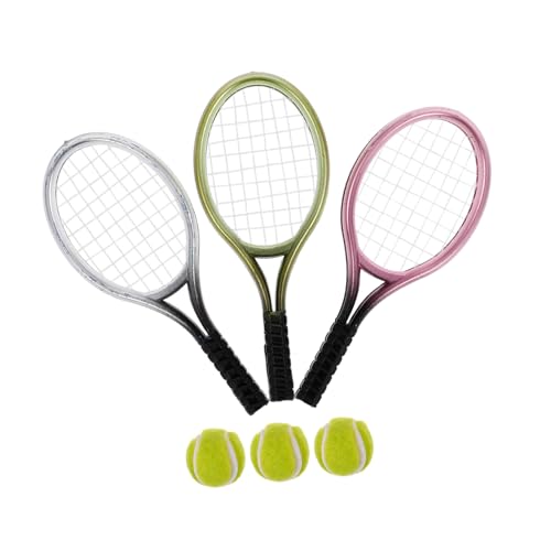 Abaodam 3 Sätze dekoratives Werkzeugdekor Mini-Flatback-Verzierungen Mini-Tennis Badminton-Griffband Jumbo hochzeitsdeko Dekoration Mini-Sachen Fotografie Requisiten Werkzeugmodell Plastik von Abaodam