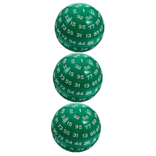 Abaodam 3 Stück 100 100-seitiger Würfel Würfelspiel im Freien d100 Mathe Spiele würfel Party Nummernwürfel spielwürfel spielewürfel Zahlenwürfel tragbare Partywürfel Acryl Green von Abaodam