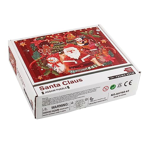 Abaodam 3 Stück 1000 Stück Weihnachtsmann-Puzzle Kinder Puzzle rätselbuch Kinder Weihnachtspuzzle Weihnachtsspielzeug für Kinder Geschenke Spielzeuge Weihnachtsrätsel Puzzle-Spielzeug rot von Abaodam