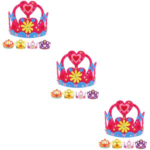 Abaodam 3 Stück 5 Diy Krone Mädchen Krone Partyhüte Für Kinder Geburtstagskronen Für Das Klassenzimmer Strass-accessoires Prinzessin Baby Nicht Gewebt Säuglingsprodukte von Abaodam