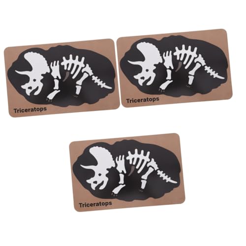 Abaodam 3 Stück Dinosaurier Fossil Puzzle Cartoon Puzzle Spielzeug Holz Puzzle Spielzeug Interaktives Kinderpuzzle Kleinkind Holzpuzzle Kinder Holzpuzzle Kinder Kognitionsspielzeug von Abaodam